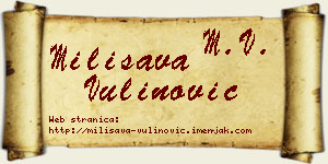 Milisava Vulinović vizit kartica